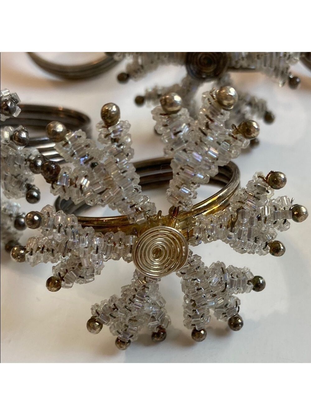 Silver Snowflake Napkin Rings 6x - Picture 4 of 10